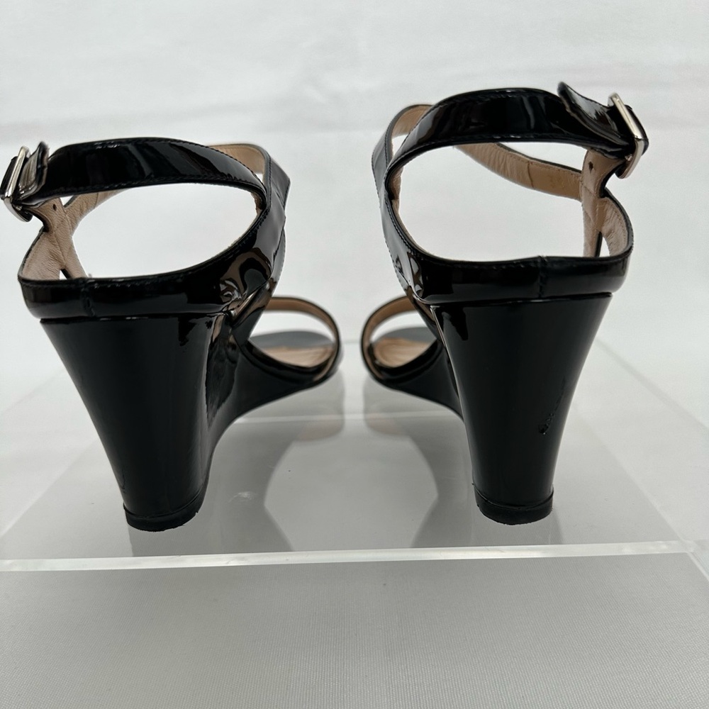 Prada Calzature Donna Black Wedge Sandals Size 38 EU - Picture 5 of 10